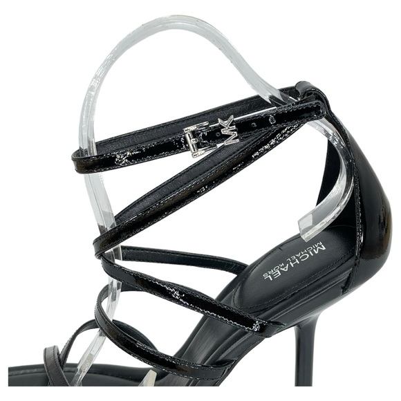 Michael Kors Imani Black Patent Leather Strappy Womens Heels Size 10M - Picture 7 of 12